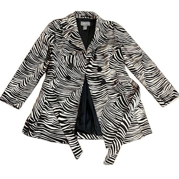 Ann Taylor, beautiful zebra print coat fully lined size medium - Picture 1 of 5